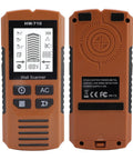 WALFRONT Wall Stud Finder with LCD Backlit Screen and 3 Scanning Modes, front and back view, detail of buttons and screen
