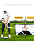 Golfer using Golf Swing Correction Glasses With Indicator Rod For Putting And Full Swing Training Posture Feedback Eyewear