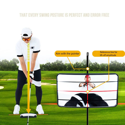 Golfer using Golf Swing Correction Glasses With Indicator Rod For Putting And Full Swing Training Posture Feedback Eyewear