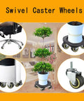 Five Piece Rollerblade Caster Wheels Featuring Smooth Tpe Rubber Rollers Quick M8 M10 M12 Stem Swap Heavy Duty Office Chair Replacement shown with potted plants.