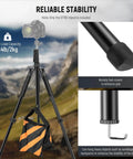 Versatile Aluminum Photography Light Stand 1.5 to 6.4 Feet Telescoping Tripod with Reversible Head for camera, sandbag for stability