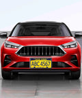 Top Shelf Real Carbon Fiber License Plate Frame With Heavy Duty Stainless Steel Core And High Gloss UV Coating on red car