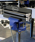 Budget-Friendly 19 Inch Metal Bead Roller With Power Drive System And Dies For One-Person Operation mounted on workbench