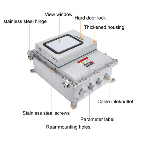 Rugged Explosion Proof Electrical Box For Outdoor Use Weatherproof Aluminum Alloy Junction Box with lock and viewing window