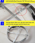 Heavy Duty Drain Unclogger Built Different Features A Rugged 10 Meter Steel Cable, hook and storage rack for easy transport and storage.