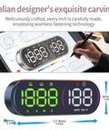 Top Shelf Head Up Display For Rivian R2 2026 Digital Speedometer Projector sleek design, showcasing intricate details and measurements.