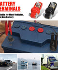 6 Pack Copper Battery Terminal Clamps Quick Release Connectors for Positive and Negative Terminals shown with battery and vehicles