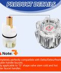 Clear Acrylic Faucet Handles Replacement Kit For Two-Handle Faucets showing compatibility with Delta, Delex, Peerless valves.