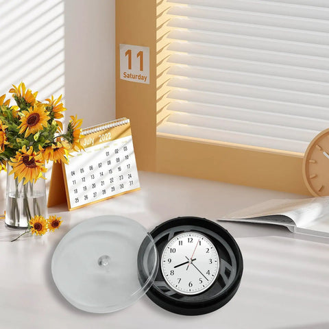 Portable Watch Dial Storage Box With Dust Proof And Scratch Proof Movement Holder Case Travel Ready And Everyday Use Safe And Ready For The Day Easy To Carry on table with sunflowers and calendar