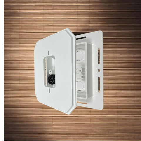 Non-Metallic Universal Siding Mounting Block For Exterior Light Fixtures And Receptacles With Flanges, 6.5 Inch By 6.5 Inch Cover, White, 2 Pack, Built-In Electrical Box For Extra Structural Support on siding