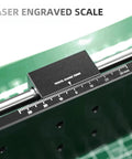 Close-up of laser marked scale on Manual Linear Stage With 75mm Rail Guide Sliding Table In Aluminum Alloy Body Rock Solid Anti Backlash Nut