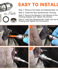 Installation steps for Speedometer Housing Kit For TH350 Transmission Fits 1969 And Up Turbo 350 with leak-proof seal shown.