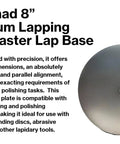 8 Inch Aluminum Master Lapping Base With One Half Inch Arbor Hole For Diamond Flat Lap Discs Grinding Pads And Abrasive Backer Discs