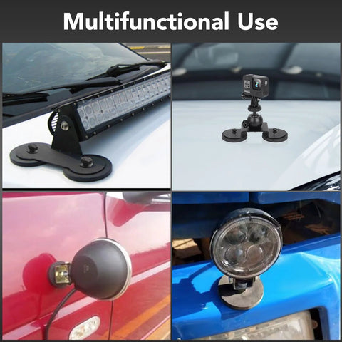 DIYMAG four rubber-coated mounting magnets with M5 threaded studs for light bars, cameras, and mirrors on vehicles