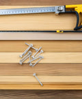 Built Damn Tough Stainless Steel Hex Socket Bolts And Nuts Set With Self Locking Anti Vibration Threads on wooden surface.