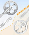 42 Tooth 165mm Aluminum Crankset With Bolts For 6 To 10 Speed Gears Lightweight Alloy Square Taper Dual Chain Guards