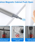 Slick Six Pack Push To Open Cabinet Latches With Integrated Magnetic Springs for clean line drawers shown in use.