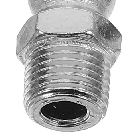 Solid 30 Pcs Stainless Steel Grease Fittings Kit For Hydraulic Grease Guns And Tractors With Angled Straight Zerk Nipples In 1/4 Inch And 1/8 Inch Sizes To Slam On Machinery And Cars For Routine Maintenance, close-up straight zerk nipple