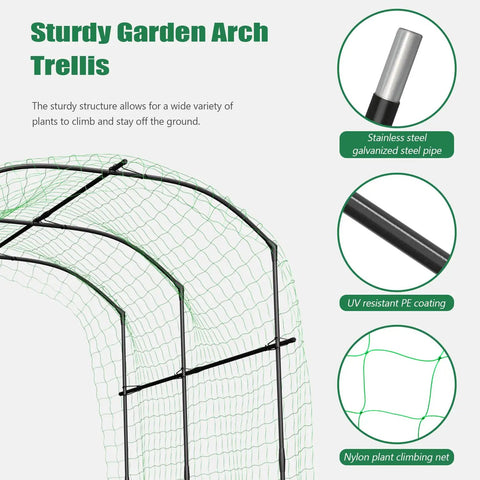 Metal Core Garden Arch Trellis For Climbing Plants Outdoor 87 Inch Tall 71 Inch Long 75 Inch Wide Archway Tunnel