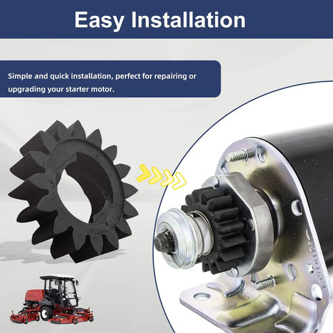Starter Pinion Gear Replacement Kit For Lawn And Garden Small Engine Models 693058, 693059, 280104 showing gear and starter