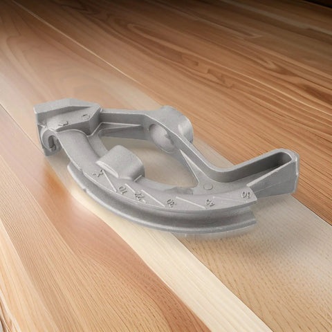 Heavy Duty Aluminum EMT Conduit Bending Head Compatible With 1/2 Inch Electrical Pipe Manual Hand Bender Tool on wooden surface.
