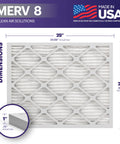 20x25x1 Air Filter MERV 8 6 Pack Made In USA Electrostatic Top Notch Pleated Filter Dimensions Diagram
