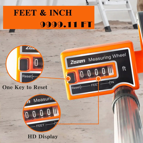 Display panel of Distance Measuring Wheel With 20 Flag Markers, 40 Inch Reach, 4 Inch Wheel, One Button Reset featured