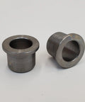 25mm to Three Quarter Inch Wheel Bearing ID Reducer Adapter for Harley Style Wheel Hub Converts 25mm Bearing to Three Quarter Inch Axle, Steel Construction, Sold as a Pair, Fits Sealed Ball Bearings and Standard Axles, showing steel adapters on white background.