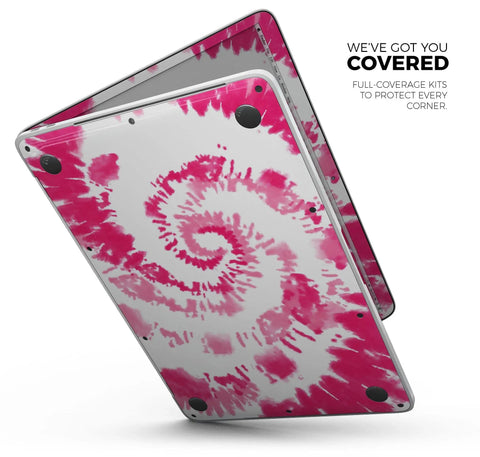 Dope Spiral Tie Dye Full Body Vinyl Wrap For MacBook 13 Pro M1 A2338 Protective Skin Kit showing bottom cover design.