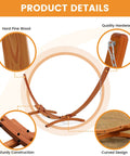 Sunbrella Fabric Hammock With 13 Ft Wood Arc Stand For Two People Outdoor Patio Setup All Weather Fade Resistant, 450 Lb Capacity, Free Pillow Included focusing on sturdy wood construction and curved design.