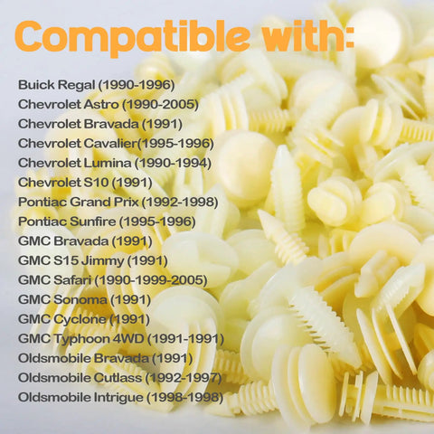 120 Pc Gm Door Panel Clips Kit For Chevy Buick Gmc Truck Suv Trim Retainer Fasteners, compatible with various GM models.
