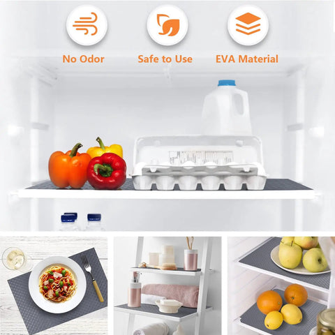 Gray Non Adhesive Shelf Liners For Kitchen Cabinets And Drawers Easy To Cut Bpa Free Eva Material Anti Slip Fridge And Countertop Protector No Messy Drama That Keeps Your Space Crisp