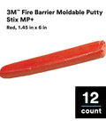 Fire Barrier Moldable Putty Stix MP Plus Red One Part Re Enterable Intumescent Firestop Sealant Ready to Use For Up to Four Hours In Walls Six Inch Length, side view.