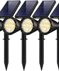 Outdoor Solar Lights Pack Of 4 Waterproof Garden Lights With No Fuss Independently Adjustable Panels And Heads Landscape Pathway