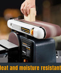 Heavy Duty Sanding Belts Set For Benchtop Belt And Disc Sander 4 By 36 Inches 18 Pack in use for woodworking projects.