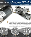 Permanent Magnet DC Motor on Straight Shooting Compact Mini Lathe Machine for turning wood, aluminum, and plastics.