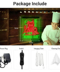 Package includes Sushi Cat Neon Sign Dope Neon Light For Sushi Bar And Restaurant Wall Decor Handmade Retro LED Cat Chef Sign Light Up Art For Home Or Cafe 12x16 Inches In Red And Green Safe Durable Glow with accessories.