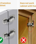 2-Pack Soft Close Hidden Cabinet Hinges For Kitchen Cabinets Surface Mount No Pre Drill Hydraulic Spring Quiet Closure Easy Install For Cupboards Durable Hinges Reducing Noise And Slams shown on frameless cabinet, not suitable for framed cabinet.