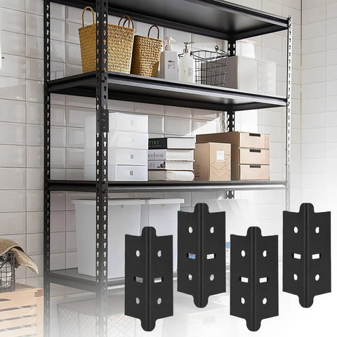 Built Tough Post Coupling Connector for Steel Shelving Posts fits up to 1.25 inches wide, used in a home storage system