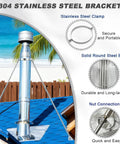 Rock Solid Stainless Steel Chimney Flue Support Bracket For Wood Stoves And Fireplaces Heavy Duty Heat Resistant double wall exhaust pipe roof mount on a blue roof