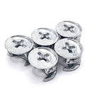 Straight Fire Heavy Duty Replacement Eccentric Cam Lock Nuts For Home Furniture Setup Rack Secure Panel Fasteners And Wooden Cabinet Gear Guaranteed To Nail Your Build Part 110630 Compatible, silver finish.
