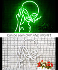 Green Alien LED Neon Sign Wall Decor For Bar Pub Man Cave Game Room Hip Hop Party And Bedroom Aesthetic