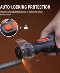 Cordless Rotary Tool Kit With 8V 2.5Ah Battery 5 Speeds Up To 30000 RPM LED Work Light 47 Piece Accessory Set auto-lock feature