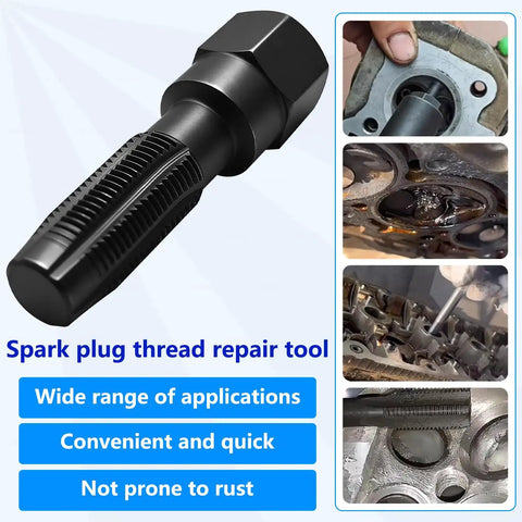 14mm Spark Plug Thread Repair Kit For Cylinder Heads M14 X 1.25 Rethread Tool With Reamer And 4 Thread Inserts Chrome Vanadium Steel