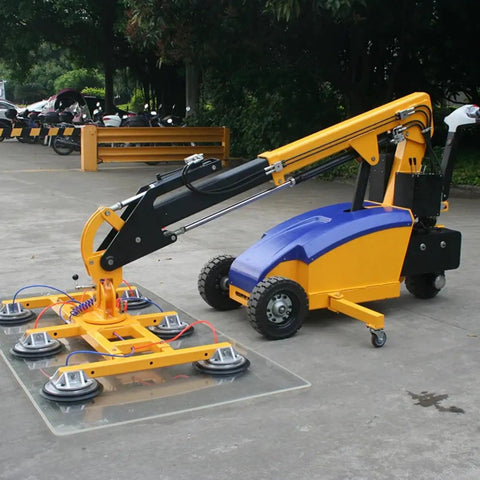 Heavy Duty Electric Vacuum Glass Lifter Robot Featuring Hydraulic Arm And Killer Suction Cups For No Sweat Commercial Glass Moving.