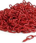 Lightweight Plastic Chain Safety Barrier For Crowd Control Red 2 Inch Links 500 Feet Long Easy To Handle And Roll Up