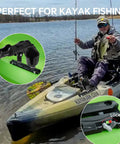 All Water Ready Kayak Fishing Rail System With Manual Lock Dual End Guard For Easy Install Holds Rod Holders And Fish Finders Cups Fits Yaks Jon Boats And Small Boats 2 Pack installed on kayak