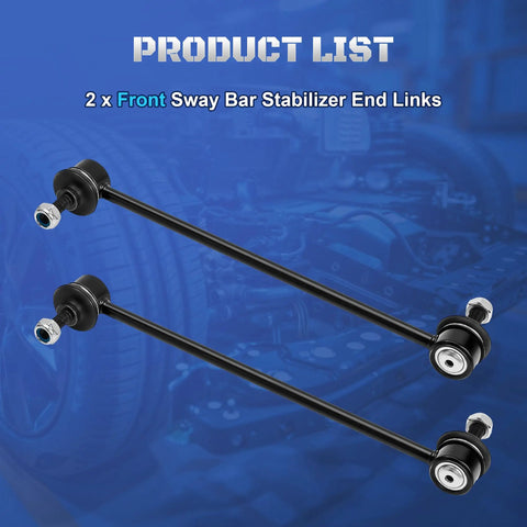 Front Sway Bar End Link Kit For Ford Escape EcoSport Fiesta RAV4 Mazda CX5 CX9 Tribute And More Durable Front Stabilizer Link Replacement Direct Bolt On Fit With Superior Bushings For Smoother Handling And Quieter Ride 2x black steel links