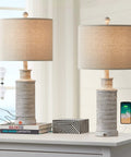 3 Way Dimmable Touch Control Table Lamp Set of 2 With USB Charging Ports for Bedroom and Living Room Vintage Rustic Farmhouse Nightstand Lamps Bulbs Included displayed on a white table with books and phones charging.