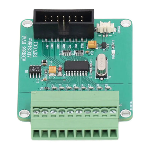 Eight Channel 24 Bit Data Acquisition Module With High Precision ADS1256 ADC for industrial and lab use, 30 ksps output, top view